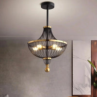 Lustre Rétro LED en Fer pour une Décoration Américaine Élégante