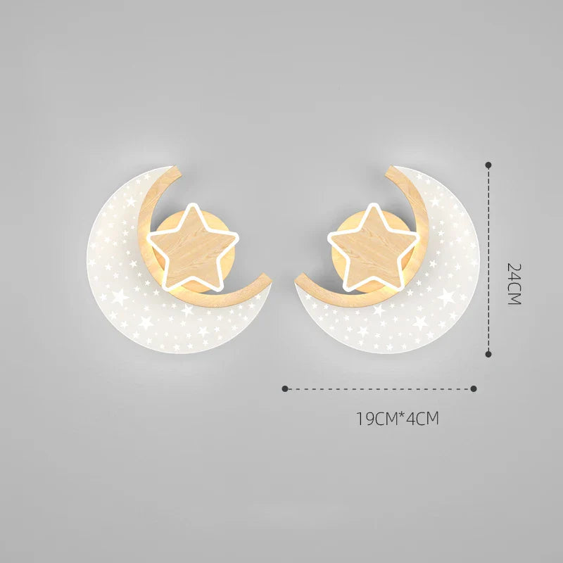 Applique murale LED Nordique Étoile Lune - Décoration Intérieure Scintillante