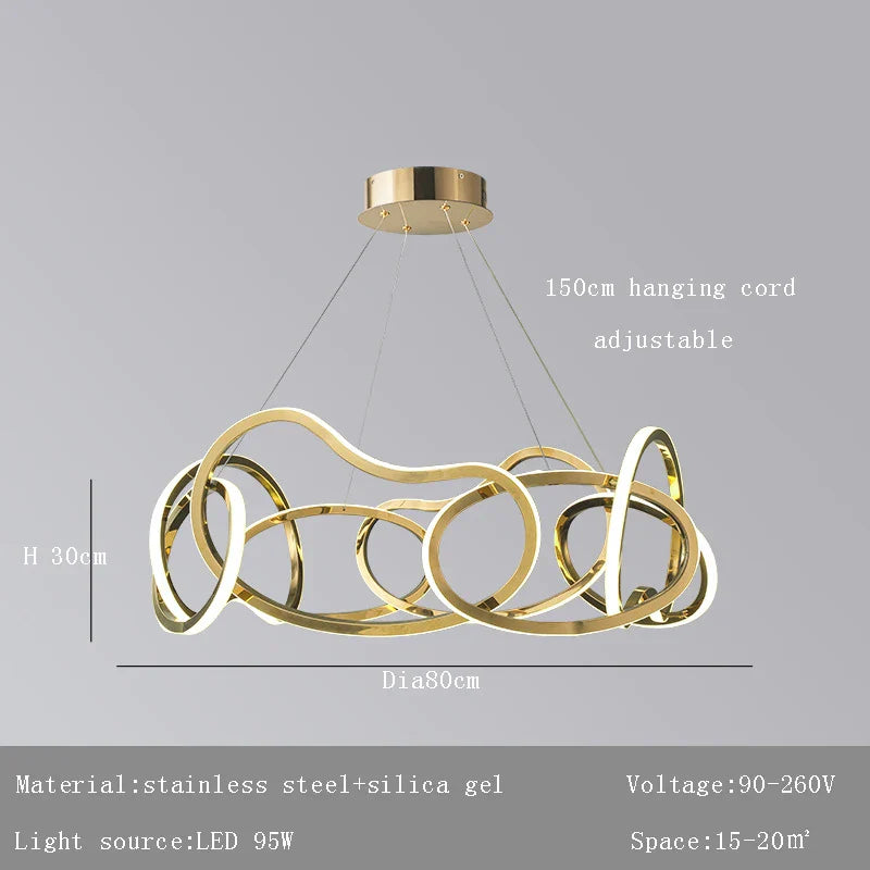 Lustre Moderne 2024 avec Lampes LED Suspendues en Silicone - Tendance & Innovant