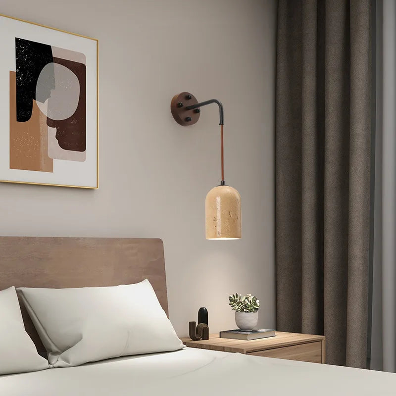 Applique Murale LED en Pierre Naturelle pour Hôtel - Interrupteur inclus
