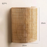 Applique murale rotin Asie Sud-Est avec LED