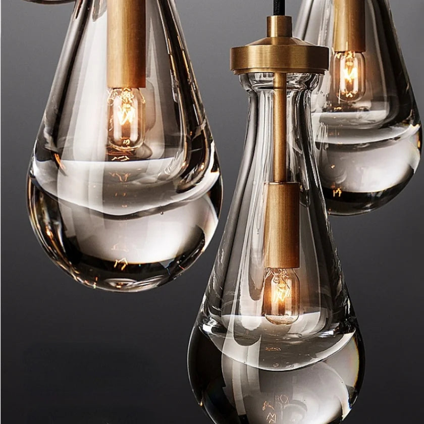 Suspensions en verre cristal avec gouttelettes d'eau