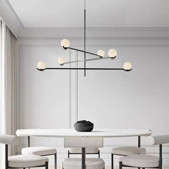 Lustre LED Scandinave Moderne Noir/Or pour Chambre à Coucher et Salon-Salle à Manger