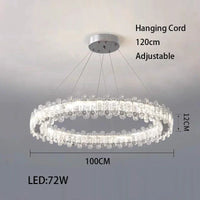 Lustre moderne en cristal avec lampes LED pour une décoration sophistiquée