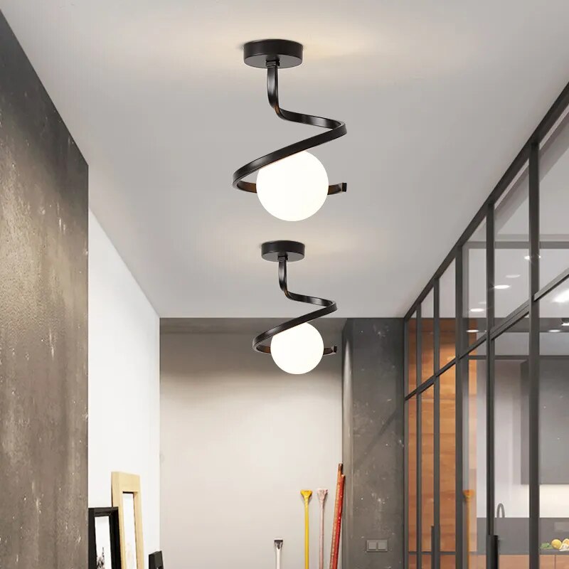 Plafonnier LED Nordique en Boule de Verre