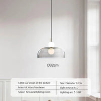 Suspension LED Nordica en verre gris fumé