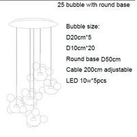 Lustre LED Boules en Verre Design Moderne Éclatant