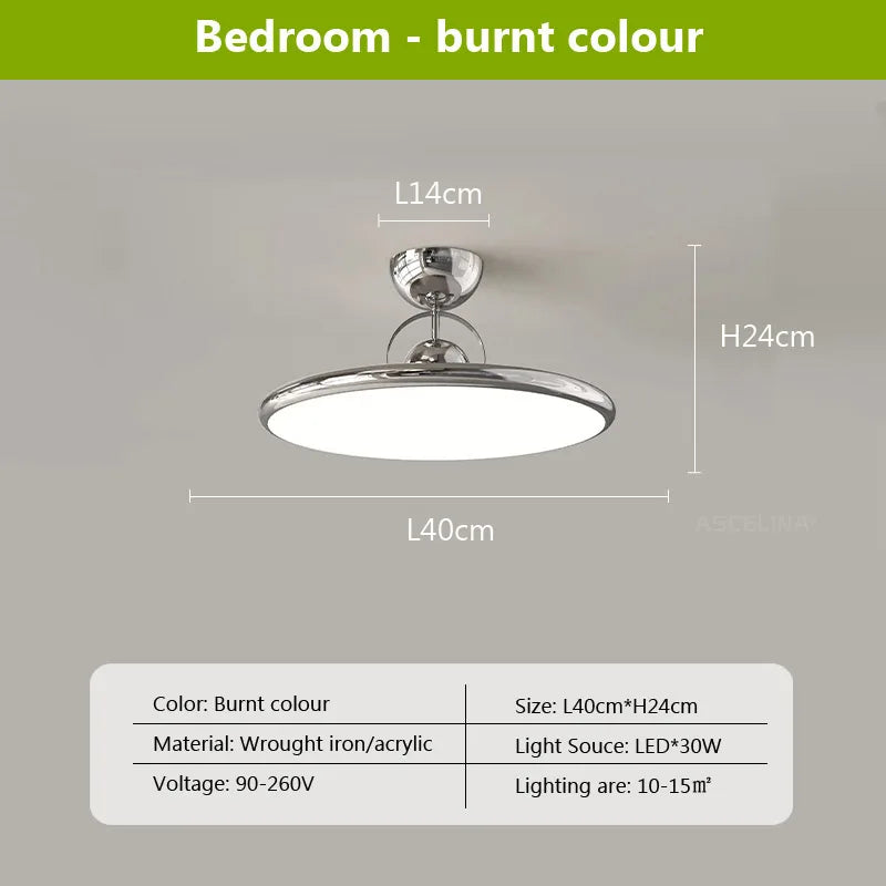 Plafonnier LED nordique en fer crème avec soucoupe volante - Édition Spéciale
