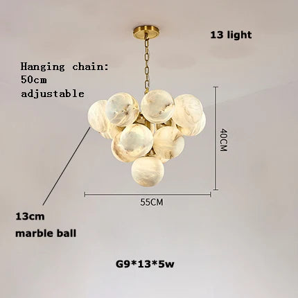 Pingpong World G9 LED Collection - Lustre en marbre suspendu