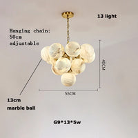 Pingpong World G9 LED Collection - Lustre en marbre suspendu
