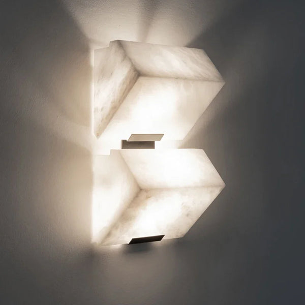 Applique Murale Moderne en Marbre avec Lumières LED - Élégance Illuminée