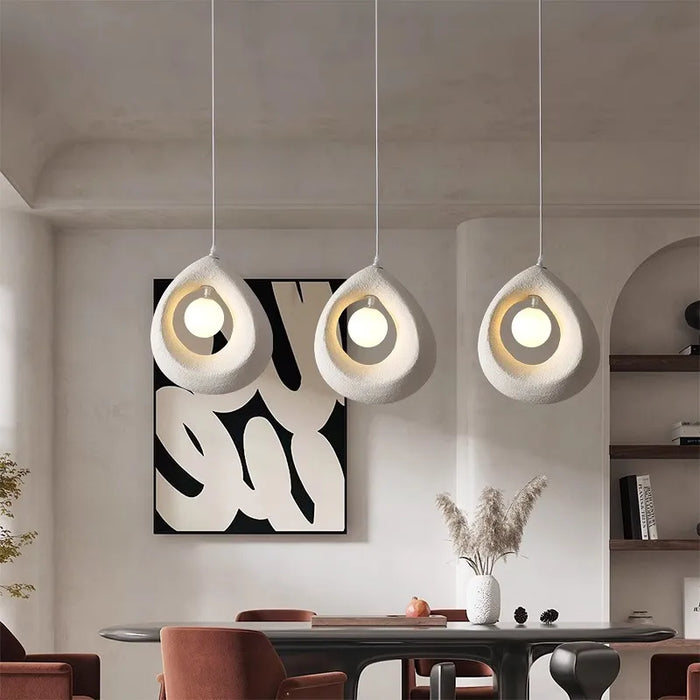 Nordic Wabi Sabi : Lampe suspension LED minimaliste pour salle à manger, salon et chambre