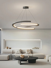 Lustre moderne nordique à anneaux pour restaurant