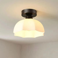 Plafonnier LED Crème en Céramique et Verre