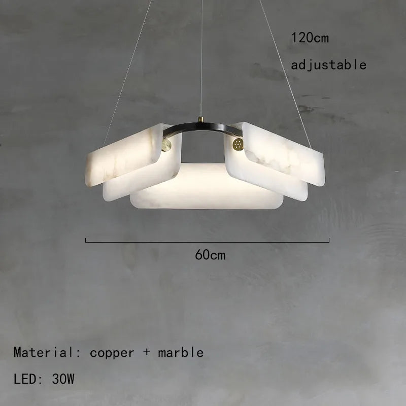 Lustre de luxe en marbre naturel