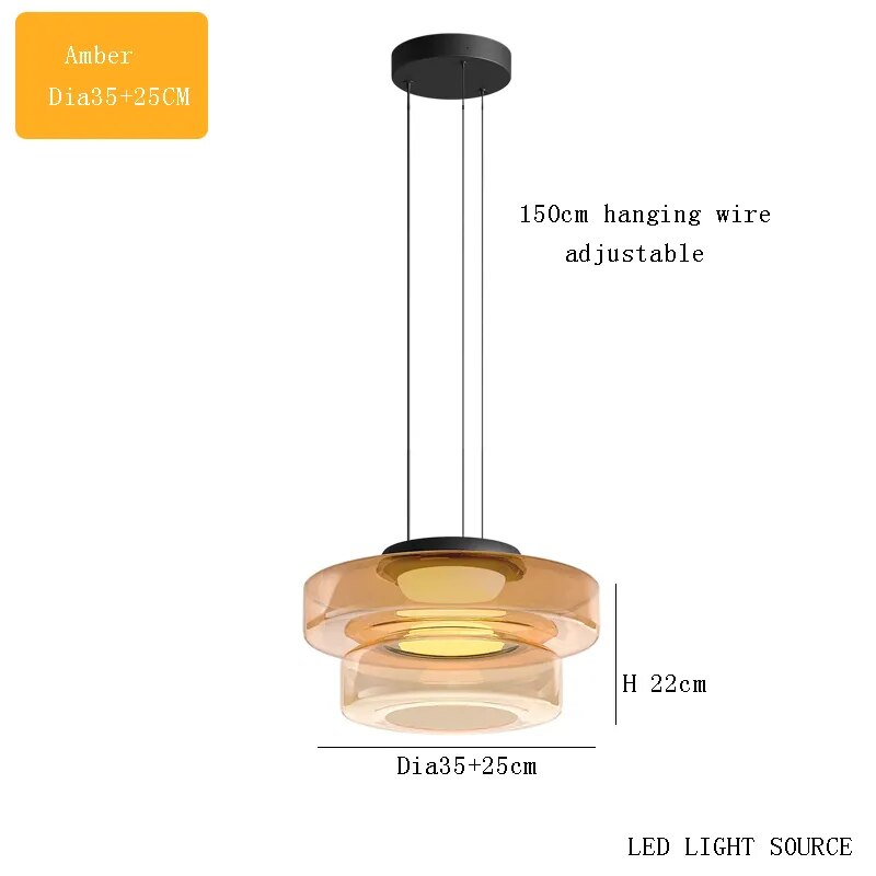 Lustre en verre italien minimaliste