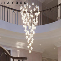 Suspension design Escalier moderne pour hôtel de luxe en céramique avec éclairage LED en forme de pétale