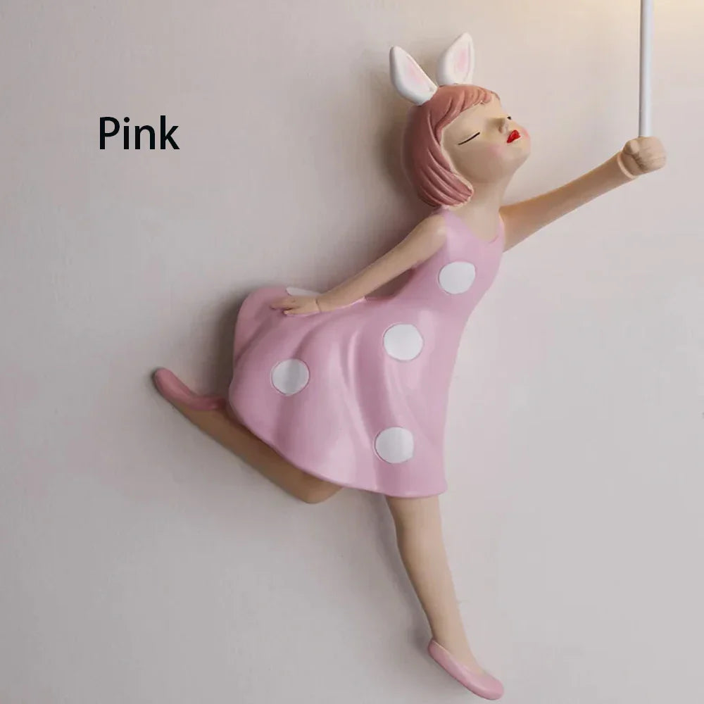 Applique murale LED rose pour une chambre de princesse