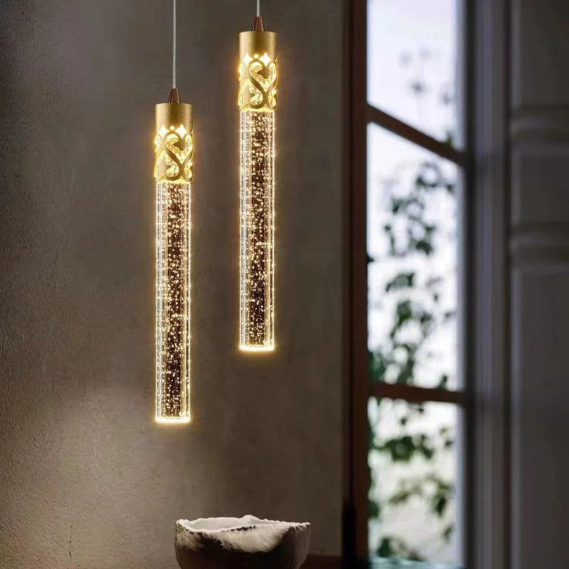Lustre en cristal LED moderne pour hôtel et bar élégant