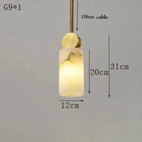 Suspension nordique en marbre et cuivre avec lumières LED - Luxe et élégance