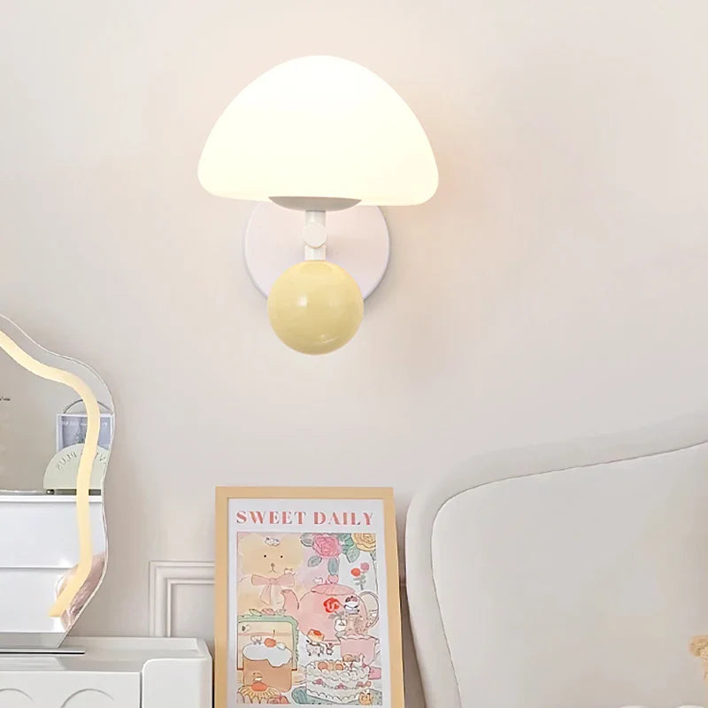 Applique Murale Nordique LED en Forme de Champignon pour Une Ambiance Créative