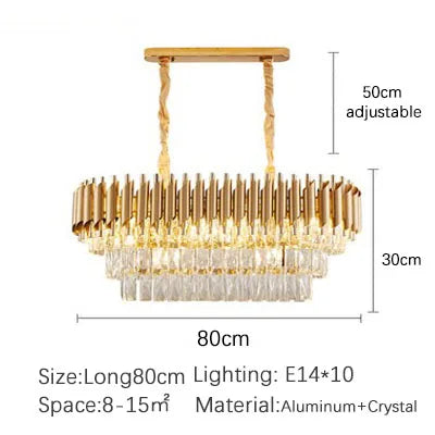 Lustre en cristal luxueux avec éclairage LED pour intérieur - Élégance illuminée