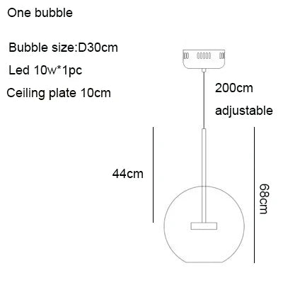 Lustre LED Boules en Verre Design Moderne Éclatant