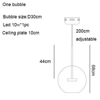 Lustre LED Boules en Verre Design Moderne Éclatant