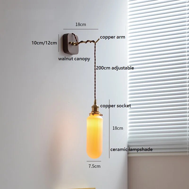 Applique Murale LED Noyer Cuivre - Élégance Moderne