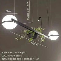 Lustre Moderne DIY LED avec Pot de Fleurs pour un Jardin Céleste