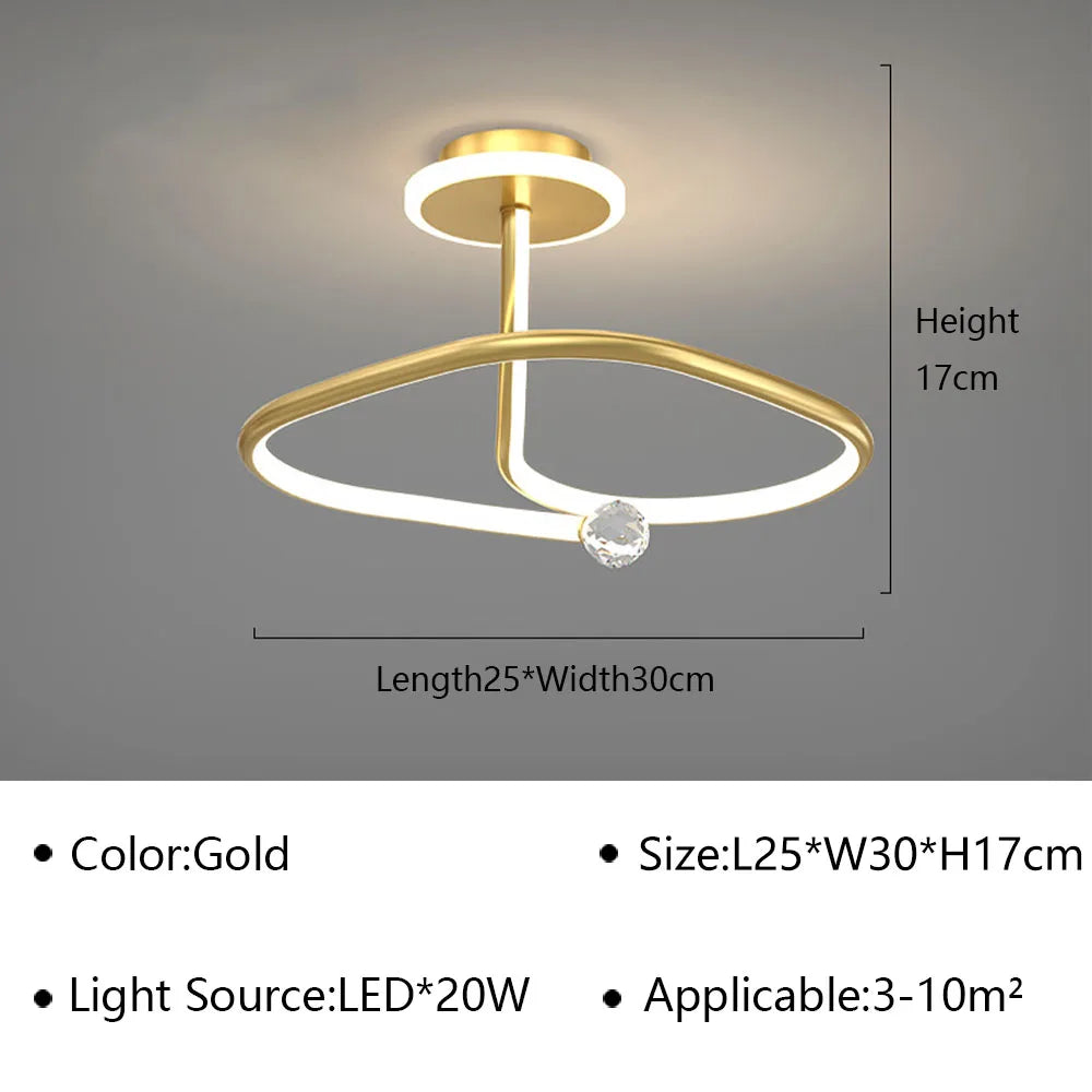 Plafonnier Rond Cristal LED