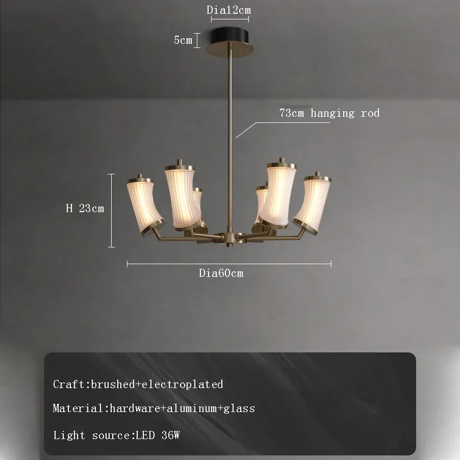 Lustre LED en verre design moderne de luxe 2024 - Édition Prestige