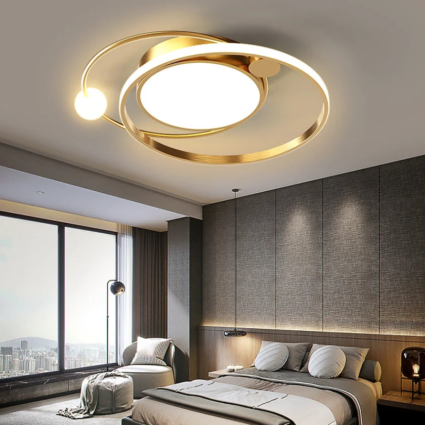Moderne Led Lustres Nordique Intérieur Maison Or