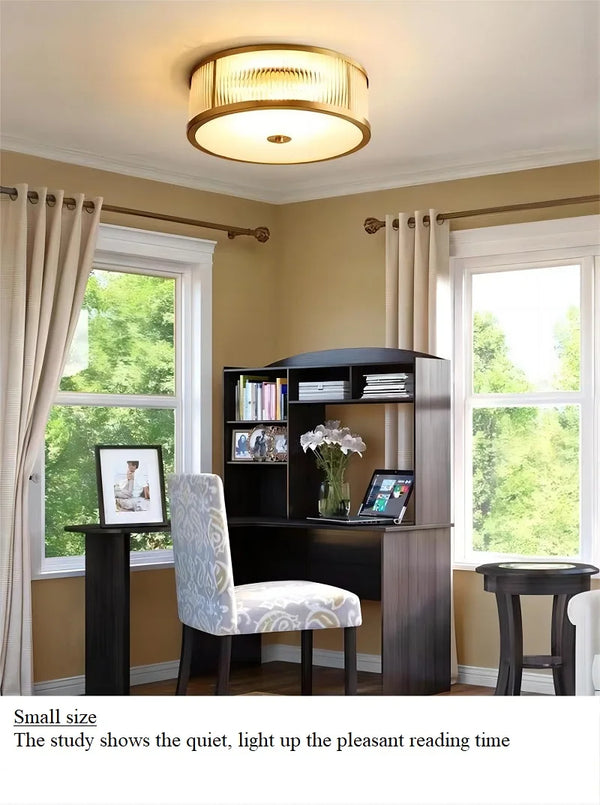 Plafonnier LED Cuivre et Cristal - Luminaire Créatif Décoratif Intérieur
