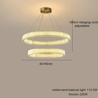 Lustre LED en cristal fantaisie : Lumière suspendue modern.