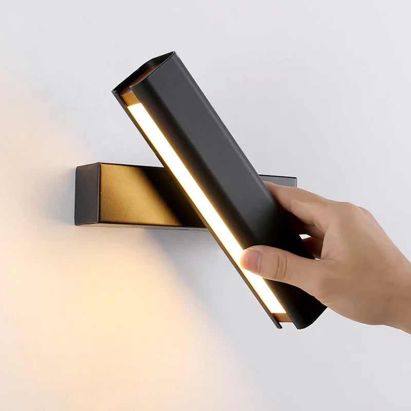 Applique murale rotative nordique en bois massif LED ajustable