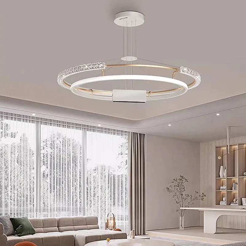 Lustre de Luxe Moderne à LED pour un Éclairage Intérieur Élégant