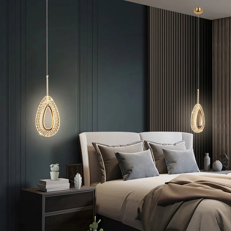 Suspension LED en cristal de style nordique