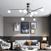 Lustre moderne nordique en verre avec luminaire suspendu en fer - Collection NordiGlass