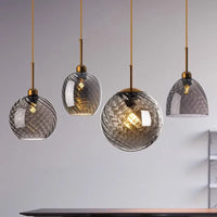 Suspension Nordique en Verre Fumé pour Éclairage Intérieur