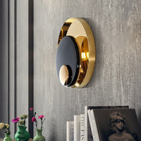 Applique murale LED en marbre et laiton doré de luxe