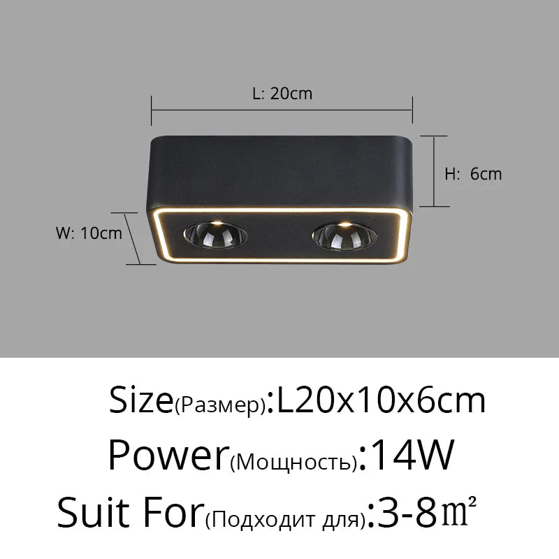 Spot carré LED anti-éblouissement en surface - Lumin'easy