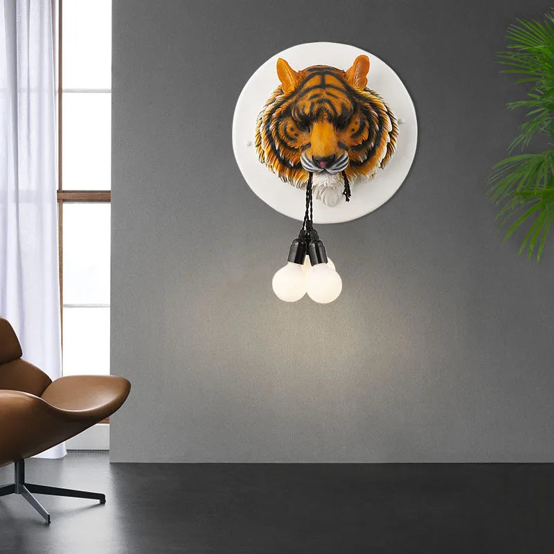 Applique Murale Nordique Vintage en Résine Animaux Bouledogue et Gorille Créatif