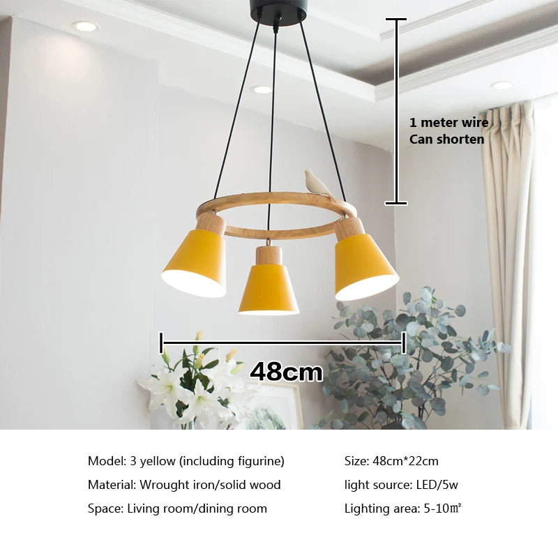Lampe suspension nordique Macaron modernisée