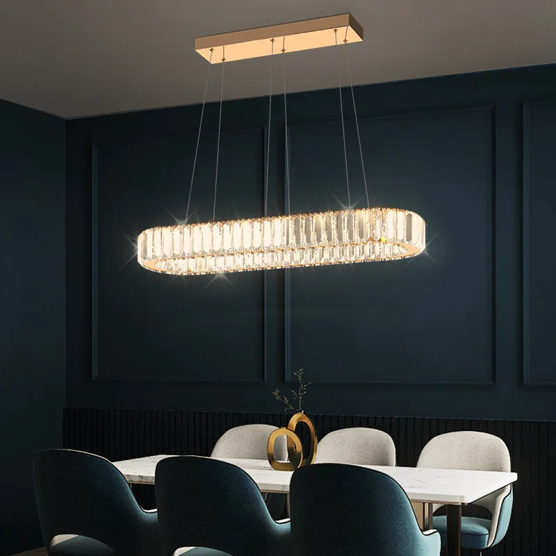 Suspension ovale en cristal de luxe - Collection Prestige