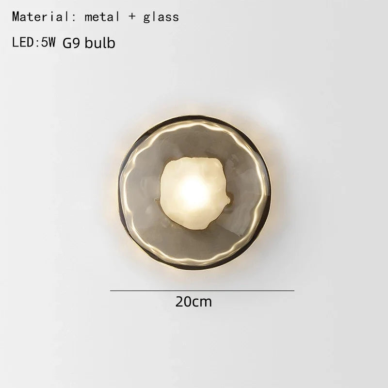 Applique Murale Nordique en Verre Transparent et Métal Doré pour Divers Espaces - Collection Scandinave