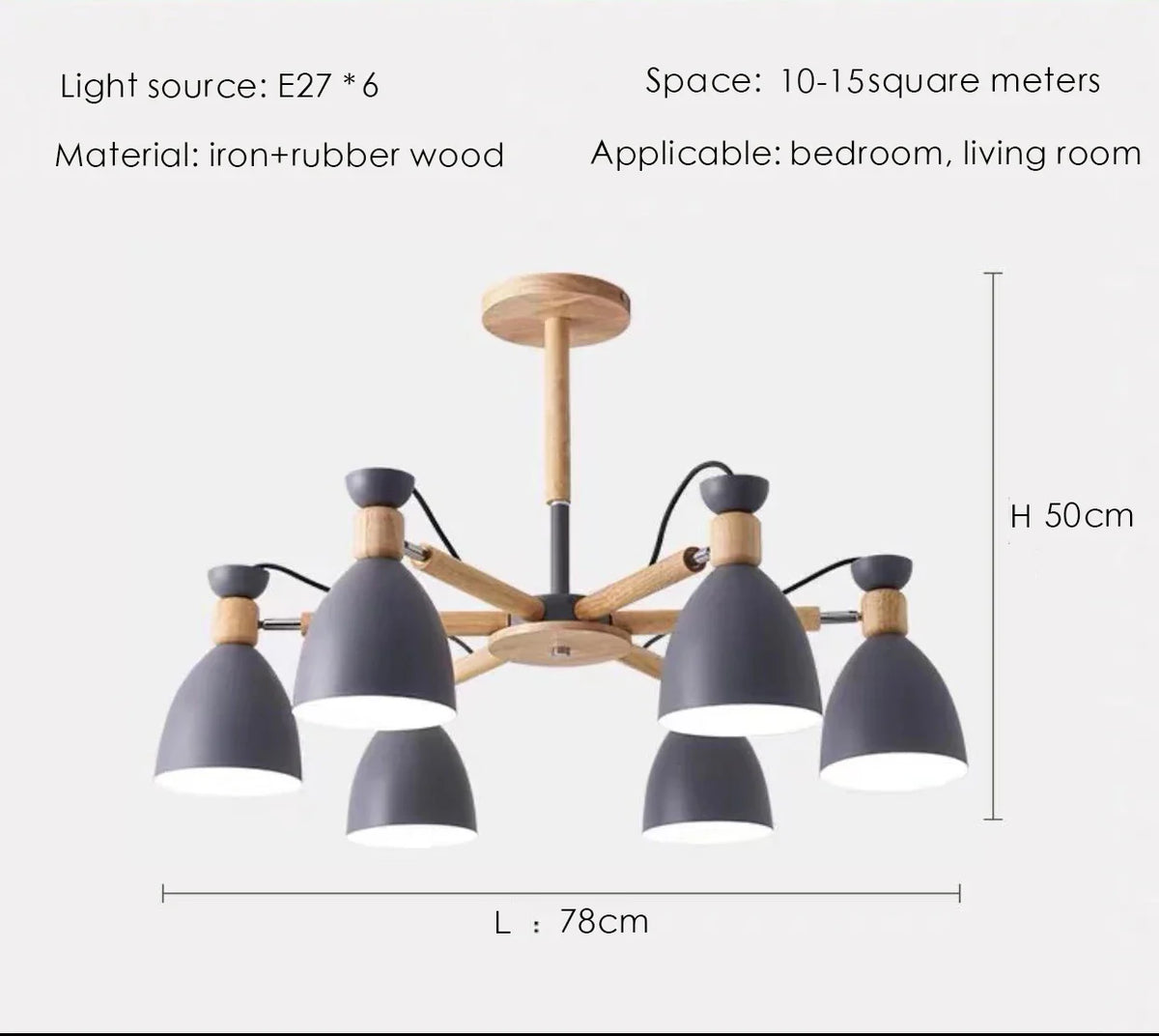 Lustre en bois massif moderne pour plafond d'hôtel