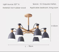 Lustre en bois massif moderne pour plafond d'hôtel