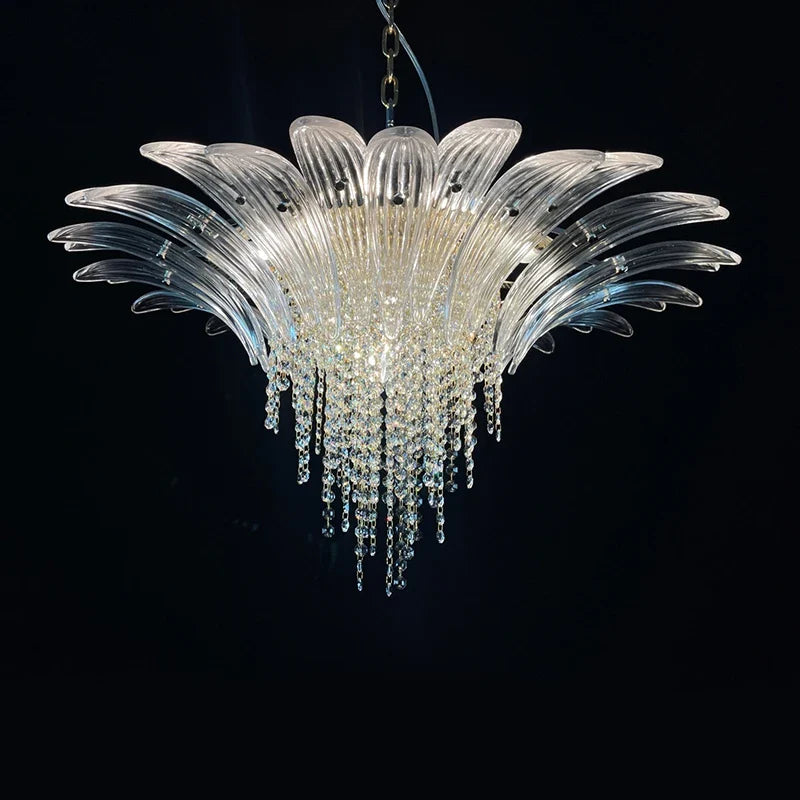 Lustre LED Moderne Européen avec Décoration en Cristal