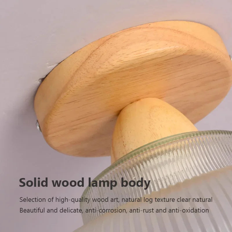 Plafonnier LED en bois massif nordique pour éclairage intérieur de qualité